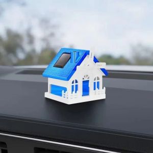 Solar Powered House Shape Car Air Freshner for Car Dashboard (Random Color)